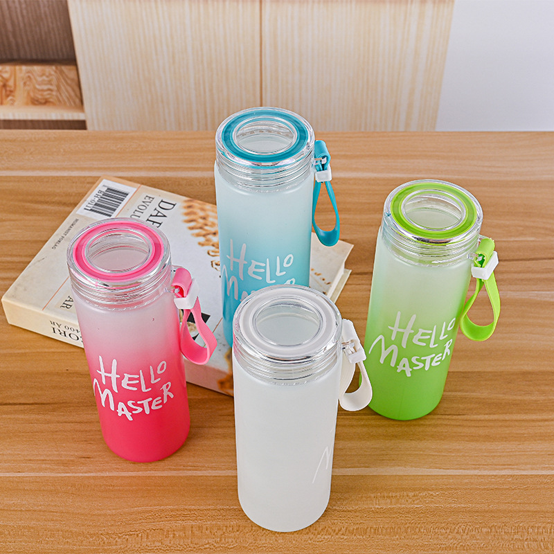 Colorful water cup printed logo colored glass portable accompanying advertising gift handy single layer net red creative cup