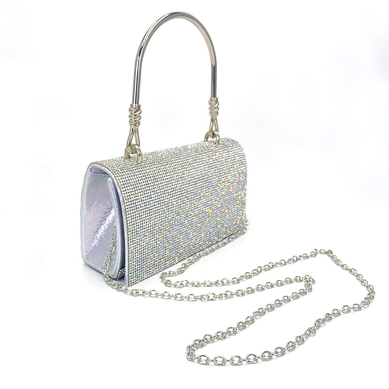 Cross-border E-commerce Dinner Bag Shining Full Diamond Clutch Bag European and American Advanced Wrist Bag Underarm Bag Factory Direct Supply