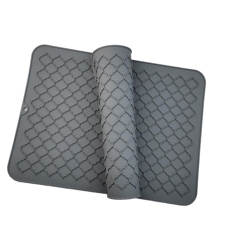 Amazon Silicone Non-slip Drain Mat Large Foldable Rollable Kitchen Dishwasher Countertop Tableware Heat Insulation Mat Placemat