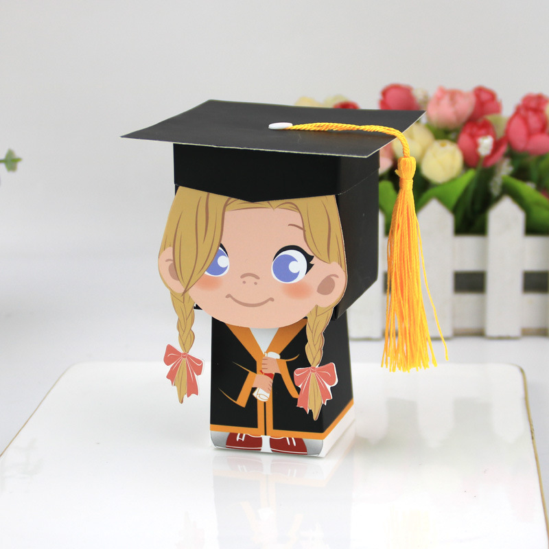 European-style New Party Gift Box Graduation Gift Box Doctor's Cap Box Stereo Doctor's Cap Candy Box