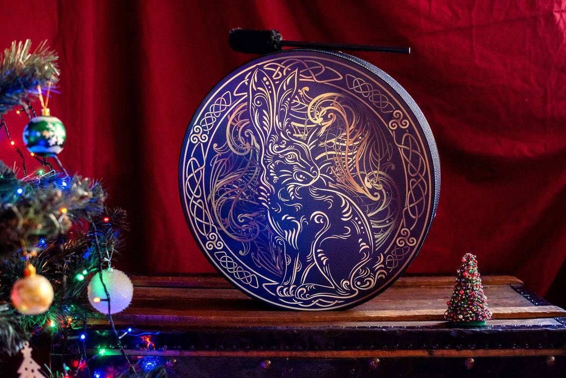 Haube New Water Rabbit Tree of Life Dekoration Design Handgemachte Schamanentrommel Sibirische Trommel Spirit Drum_voghion.com