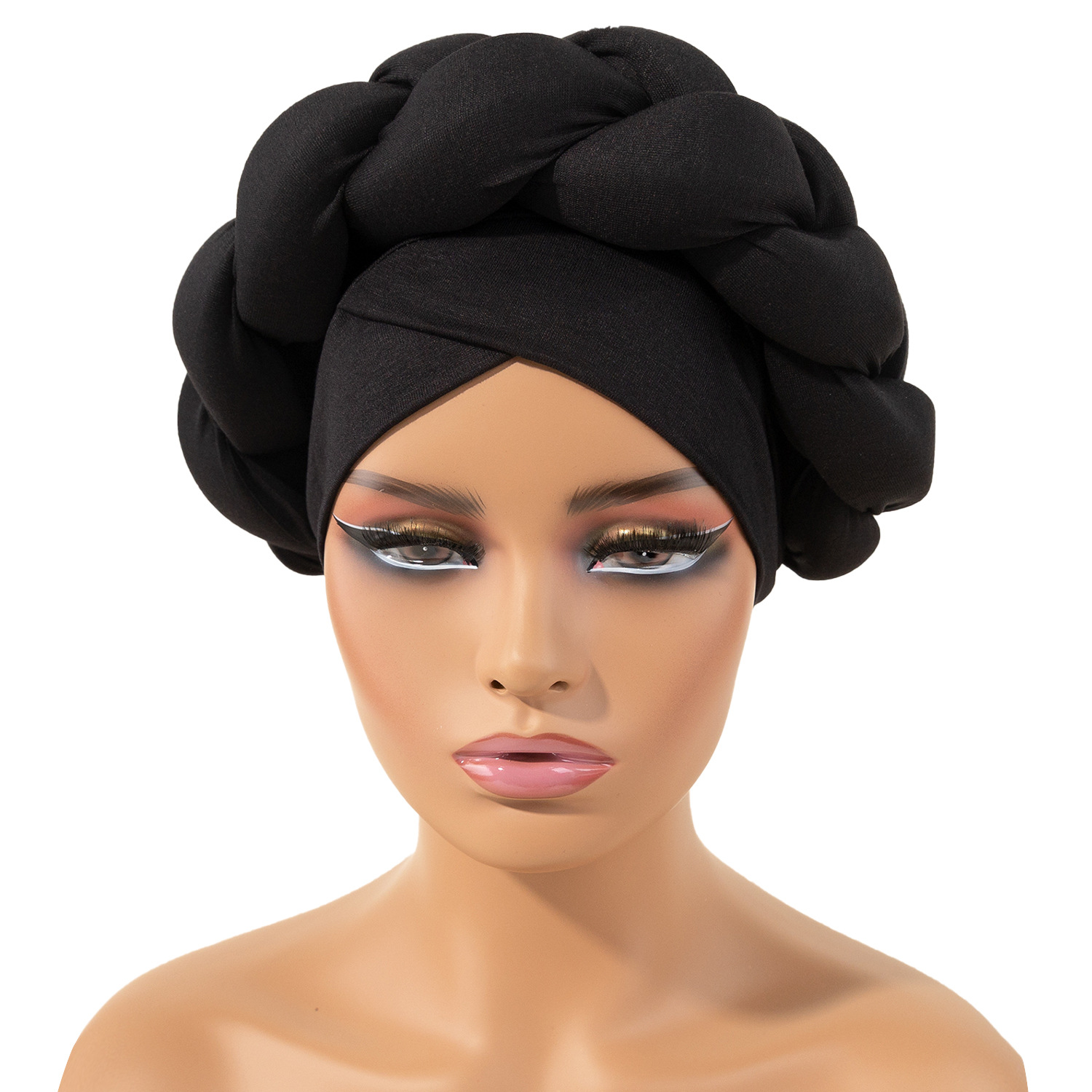 Europe and the United States best selling milk silk big braid turban hat solid color sponge wrap hat bohemian turbans