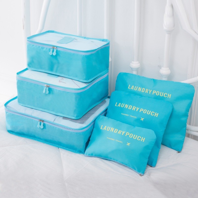 Travel storage six-piece luggage sorting finishing bag Oxford cloth clothing finishing storage 6-piece set Wholesale
