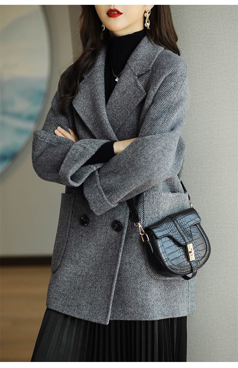 Mid-length woolen coat for women 2022 autumn and winter New loose slimming versatile Western style woolen coat trendy thick_voghion.com