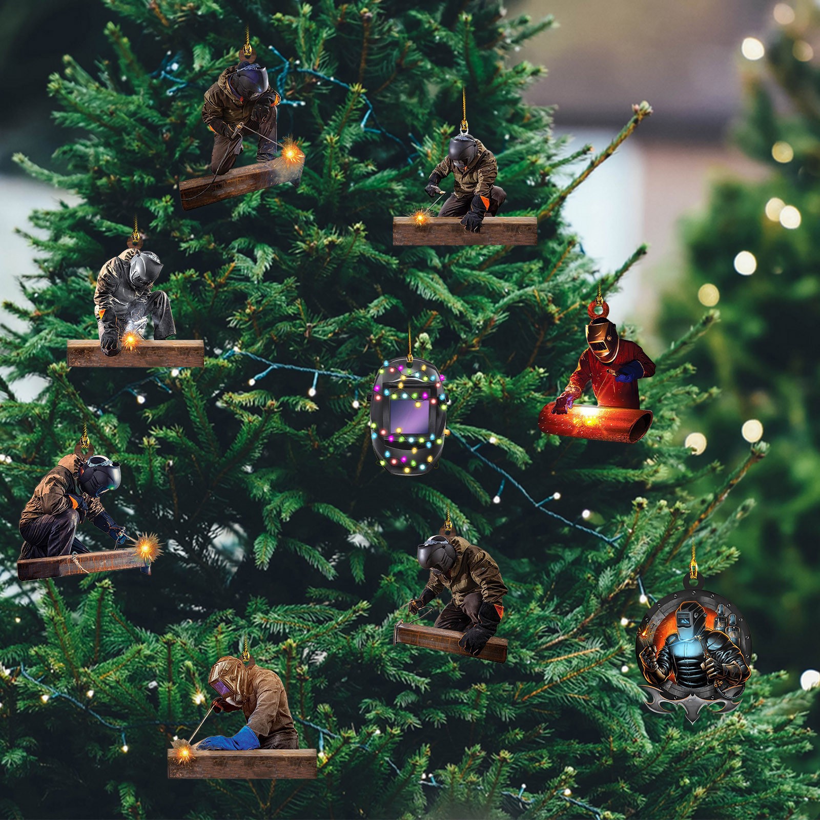 2022 Christmas decorations personality welder Natal diy pendant cross-border new Christmas tree pendant