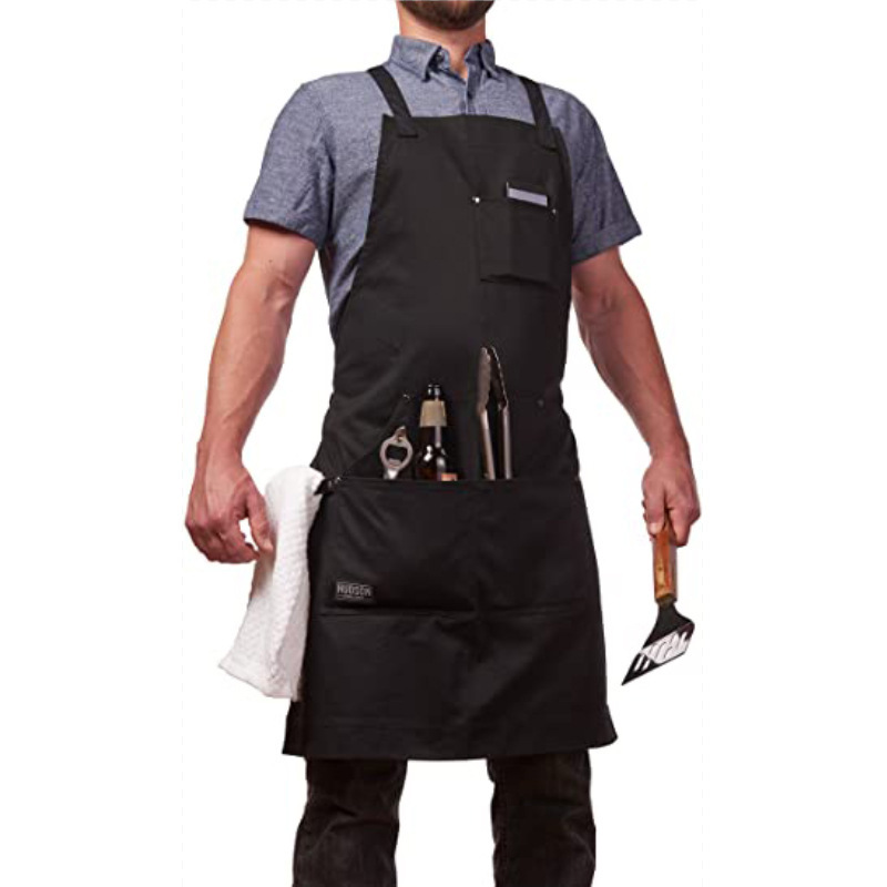 Delantal de lona gruesa transfronteriza, barbacoa de jardinería, barbero, ropa de trabajo, delantal de carpintería, logotipo personalizado, envío gratis