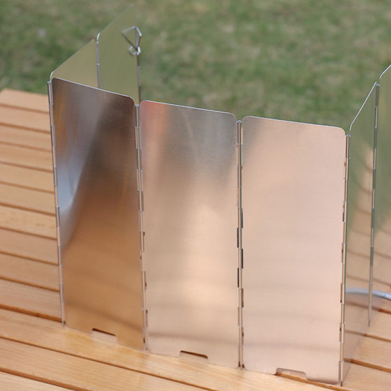 Outdoor camping stove stove wind deflector ultra-light aluminum alloy foldable with latch 8 pieces with cloth bag