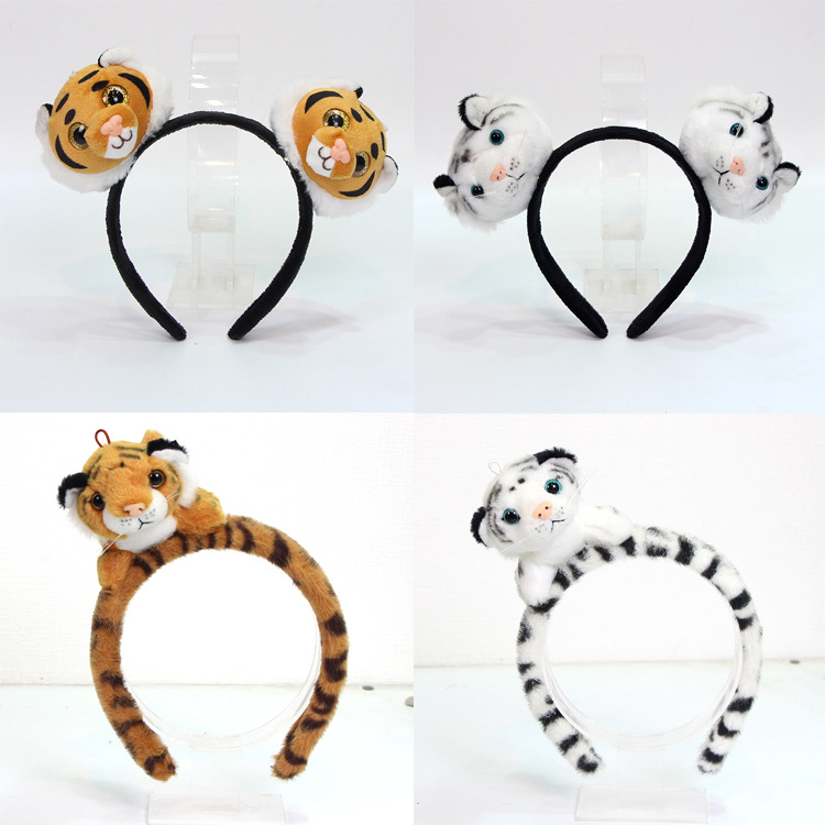 Tiger Doll Hairband Year of the Tiger Performance Tiger Ear Headwear Hairpin Cute Cartoon Animal Tiger Headband