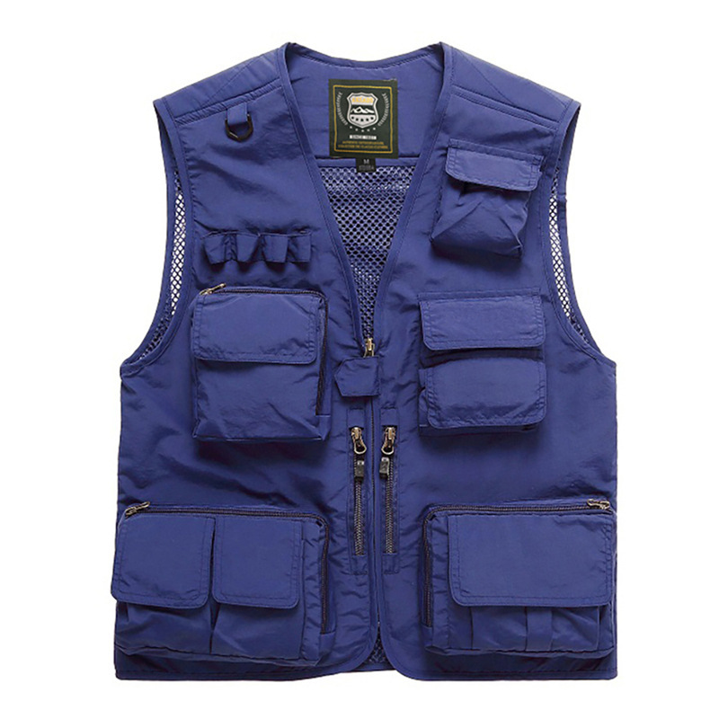 Spring and Autumn Men's Casual Outdoor Removable Multifunctional Journalist Travel Photography Mesh Quick-drying Fishing Vest Men's