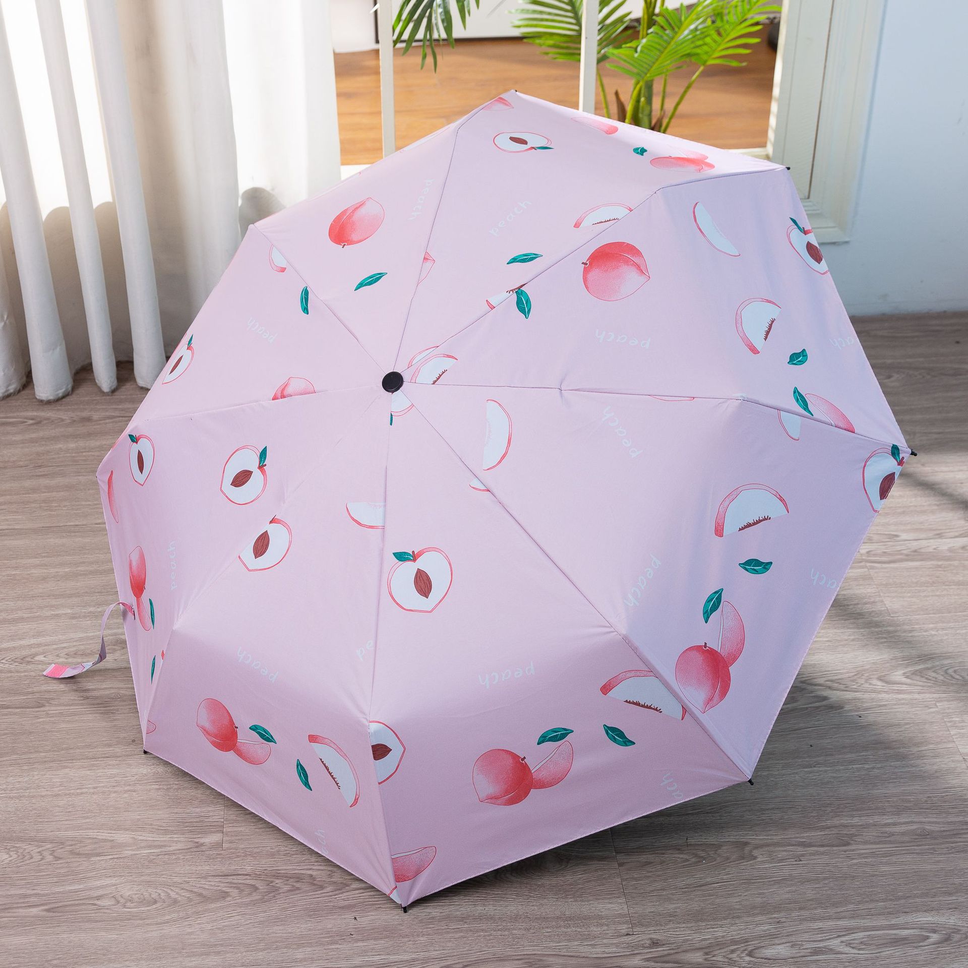 Full-automatic fruit umbrella three-fold UV-proof Daisy thickened vinyl umbrella UV bear sun umbrella