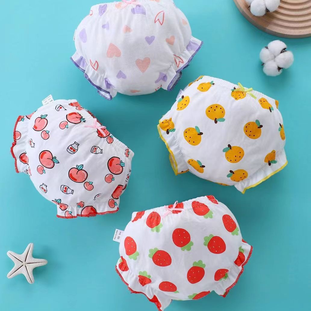 Girls' summer underwear baby bread pants children's flower brace pants 1 pure cotton baby Class a Girls' triangle bloomers wholesale