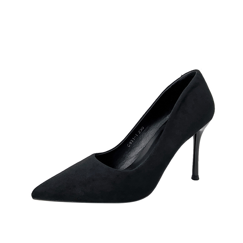 Stiletto interview women's shoes 2023 black professional work shoes student civil servants dress High Heels 41-43