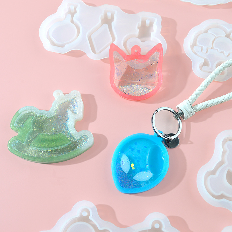 Quicksand mold diy Crystal epoxy mold cat animal ice cream various quicksand box resin silicone mold
