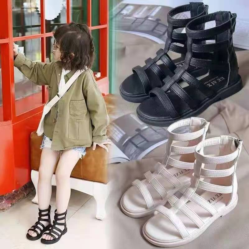 Girls' Sandals 2022 Summer New Fashion Soft Sole Princess Shoes Children Non-Slip Roman Shoes Little Girl Shoes