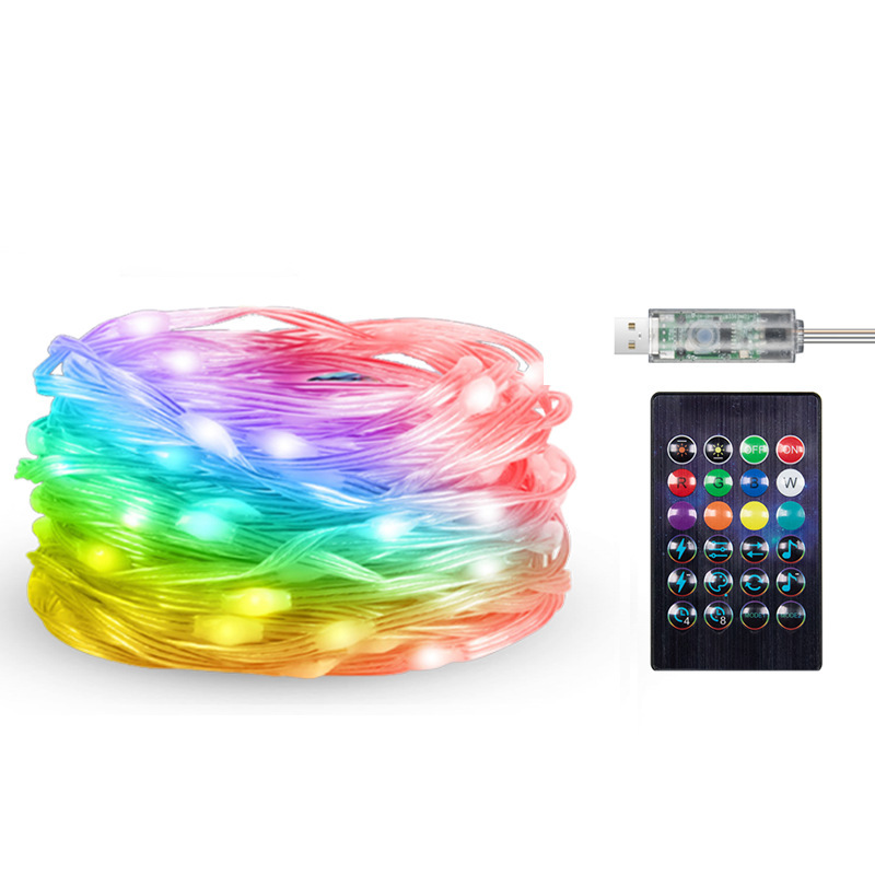 Ledライトストリングrgb幻彩知能appポイントコントロール皮線灯diy造形祝日クリスマス装飾音制御アンドロメダライト|undefined