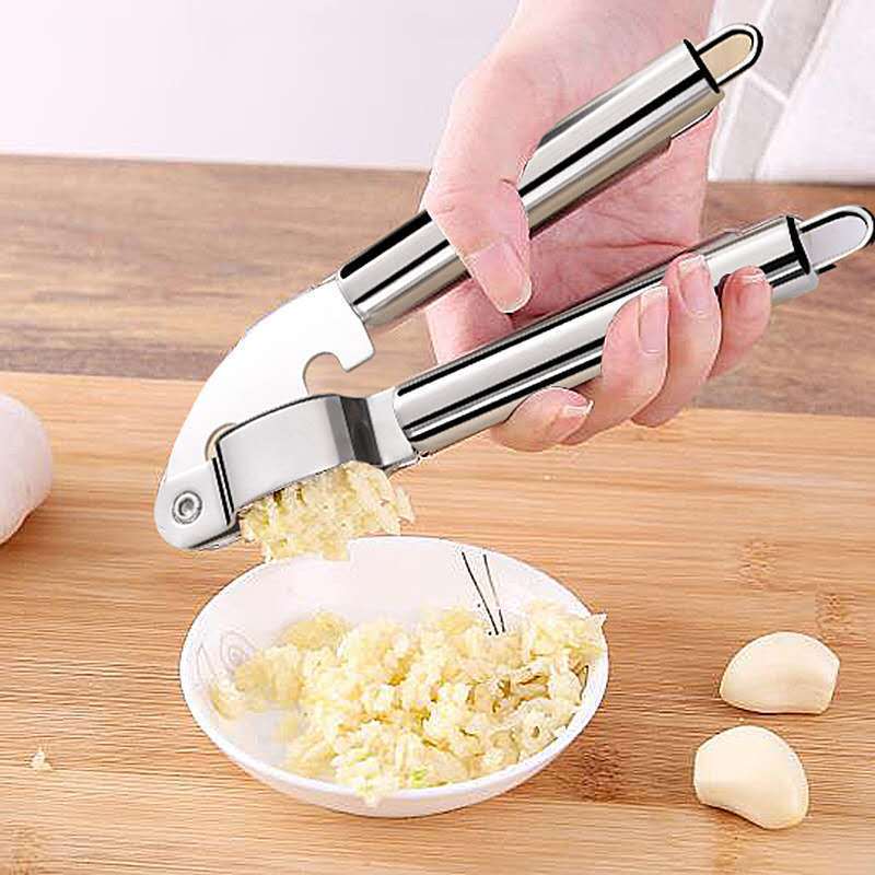 Manual garlic press stainless steel garlic press household kitchen garlic press garlic peeler quick garlic press garlic puller garlic garlic puller