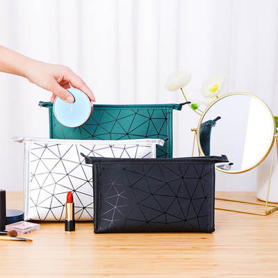 Diamond pu Cosmetic Bag Portable Large Capacity Waterproof Wash Bag Multifunctional Travel Cosmetic Lipstick Storage Bag