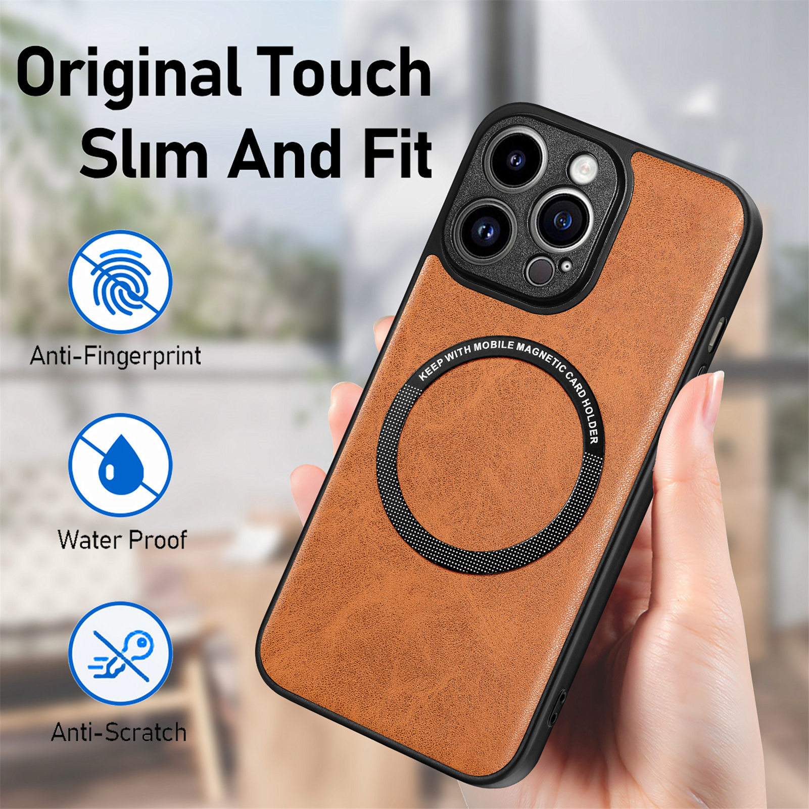For iPhone and Apple 16 Stand Card Phone Case Carbon Fiber Leather iPhone15 Drop-resistant Protective Case