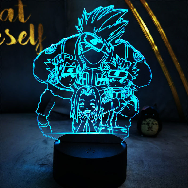Cross-Border dedicated to Naruto 3D night light Uchiha Mustang series LDE touch remote control USB gift small table lamp