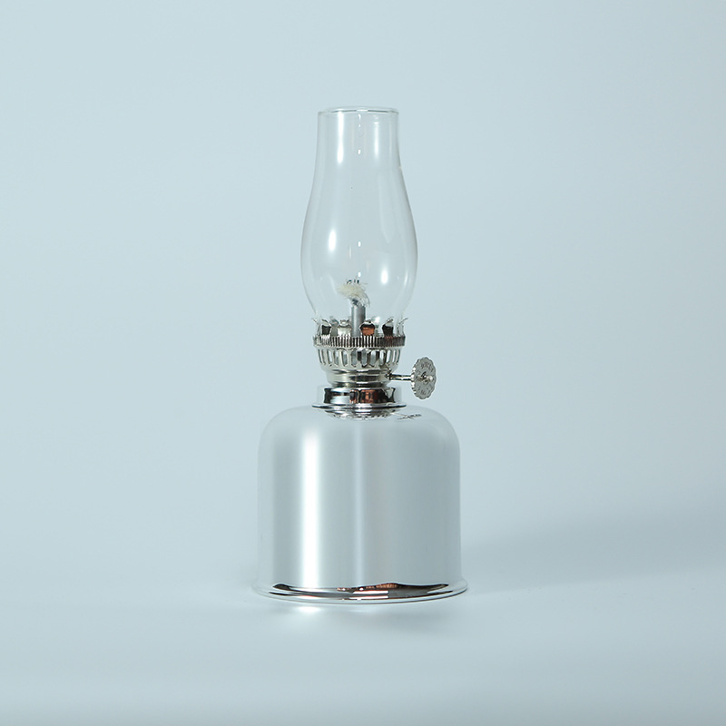Metal Oil Pot Electroplated Surface Boutique Outdoor Tent Camping Atmosphere Lamp Lighting Kerosene Lamp Candle Holder Candle Lamp