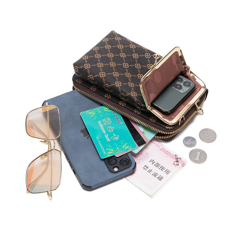 2023 mobile phone bag new fashion ladies presbyopia zipper wallet wholesale multi-function mini mobile phone bag slung