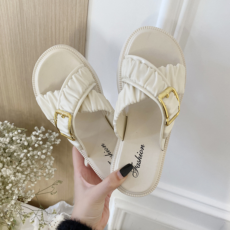 Summer new platform sandals women's fairy style versatile high-grade casual beach shoes flip-flops