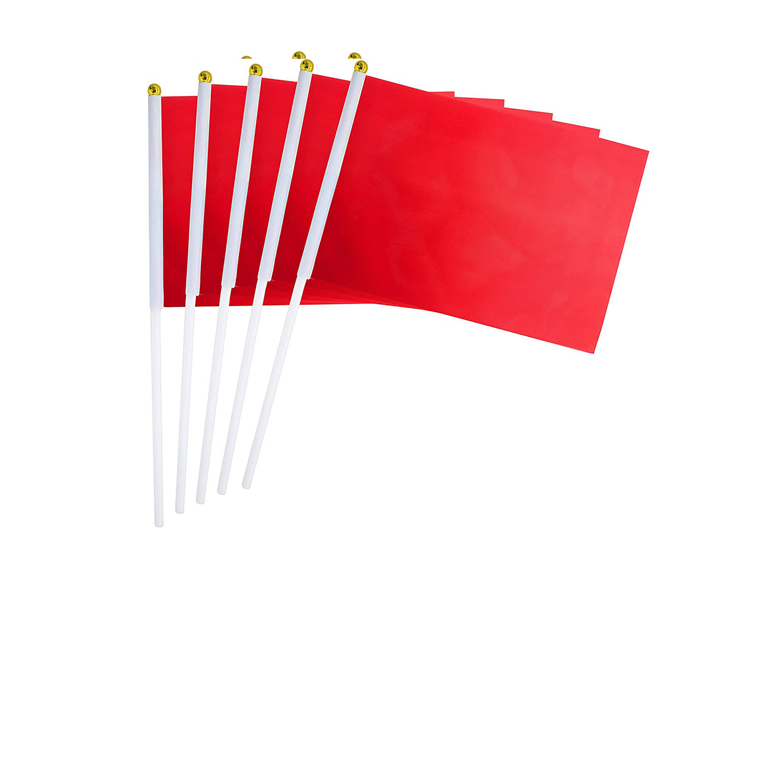 14*21cm solid color hand flag in stock white red flag factory blue flag No.7 No.8 with pole