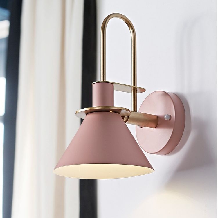 Macaron Horn wall lamp Nordic bedside wall lamp LED bedroom bedside lamp bar restaurant indoor aisle wall lamp