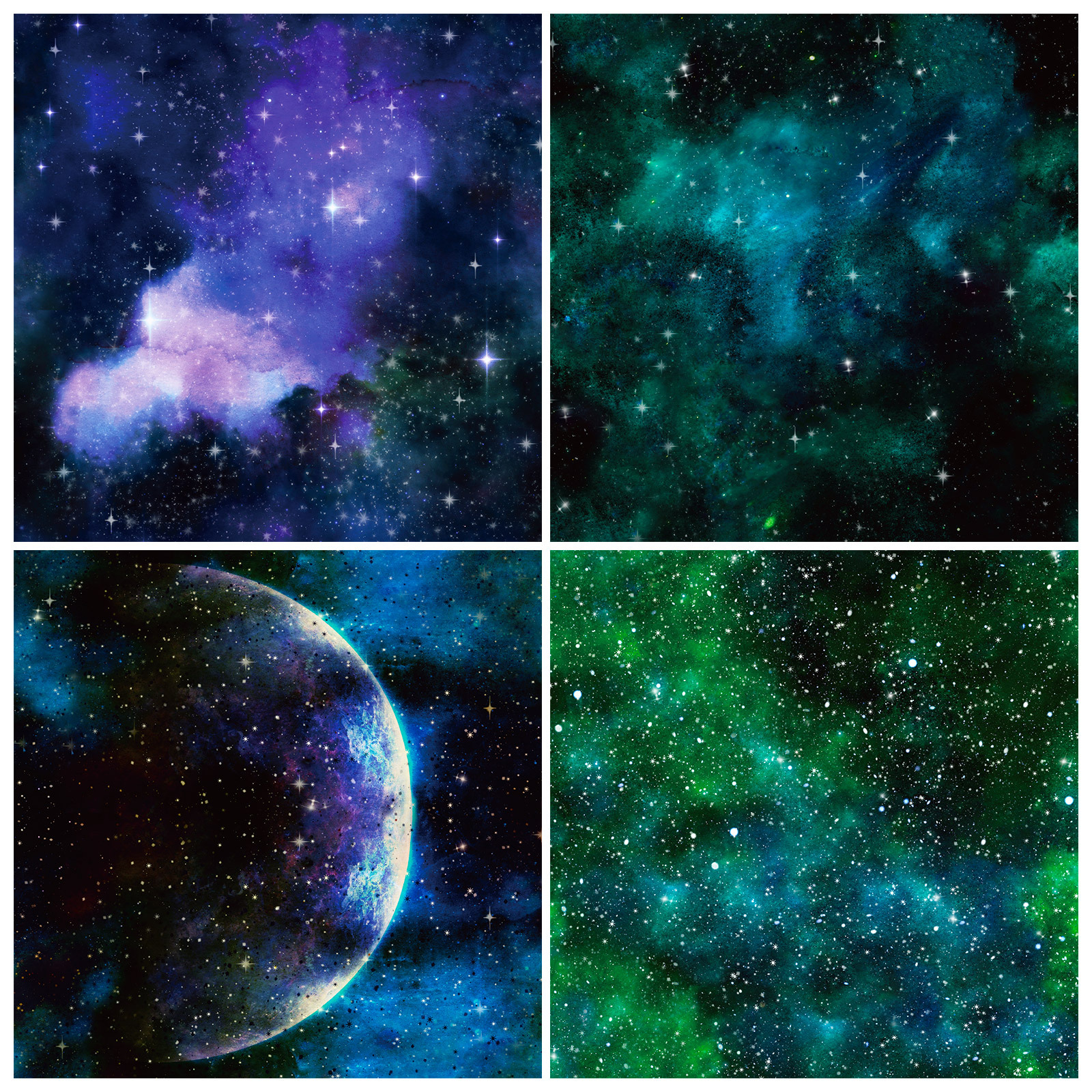 12張/包地球星空DIY手帳素材印花紙單面手工紙千紙鶴兒童摺紙剪紙
