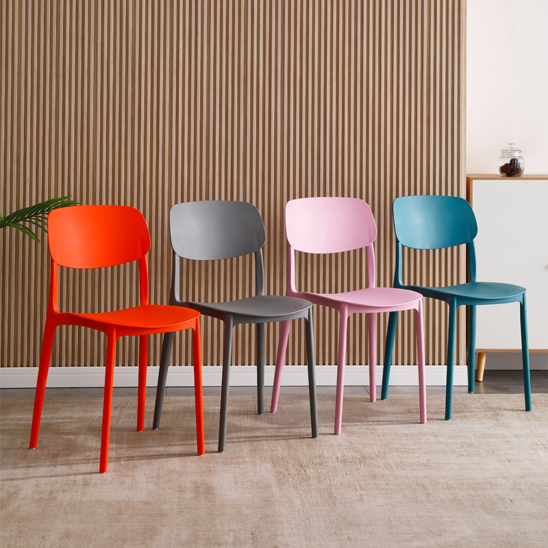 Modern Simple Nordic Chair Internet Celebrity Milk Tea Shop Negotiation Table Chair Household Plastic Dining Backrest Stool Office Leisure Chair