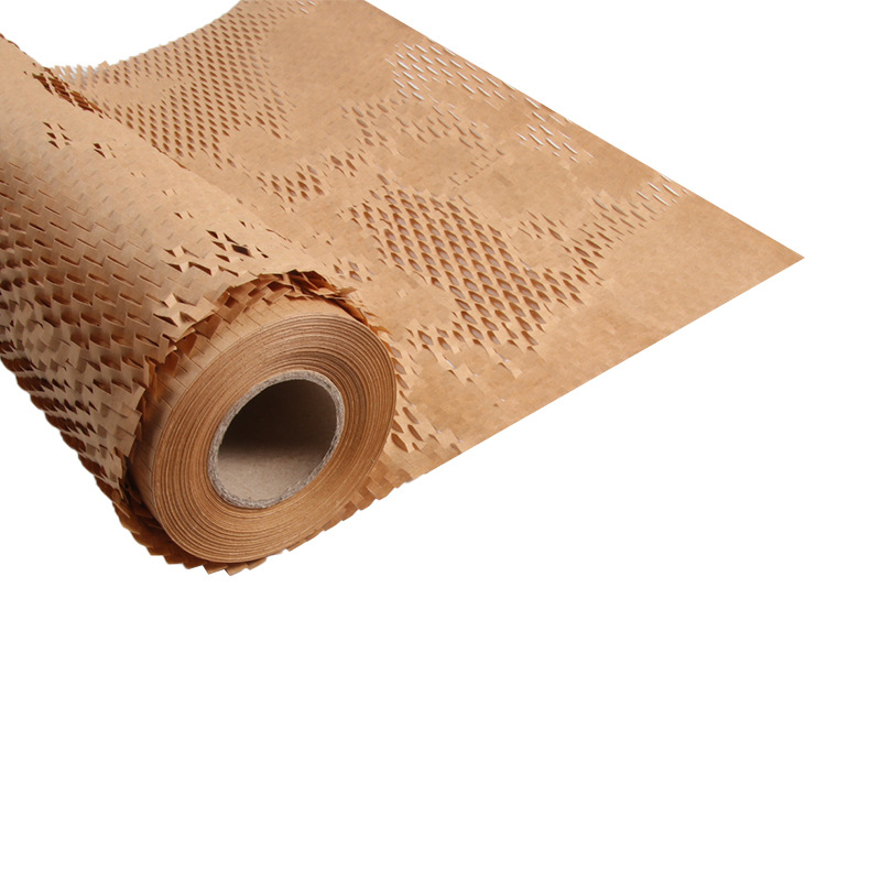 Wholesale 80 foot grams shockproof wrapping paper degradable Kraft paper six-color gift glass ceramic packing paper honeycomb paper