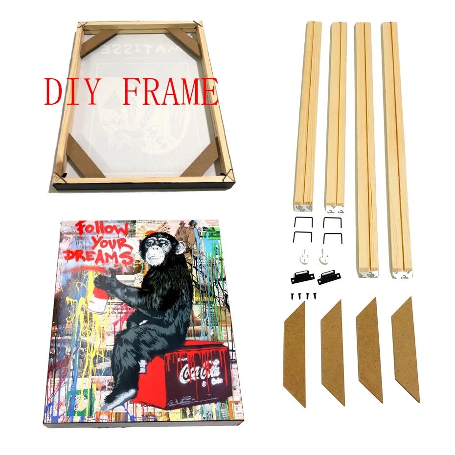 Foreign trade special DIY assembly frame wall hanging painting solid wood inner frame is easy to transport! Recommend! Order at least one piece