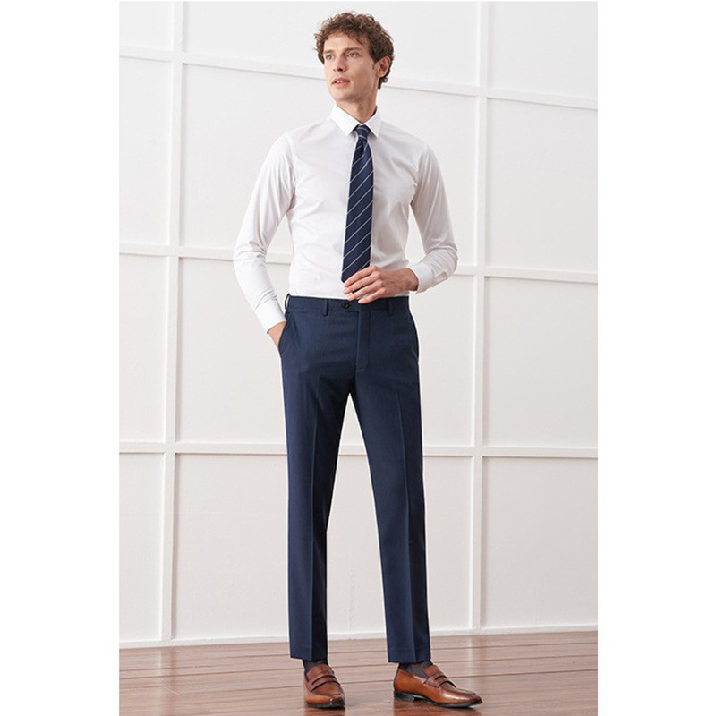 Summer high-end shirt men's long-sleeved business formal wear slim fit British solid color non-ironing work business wear suit shirt men