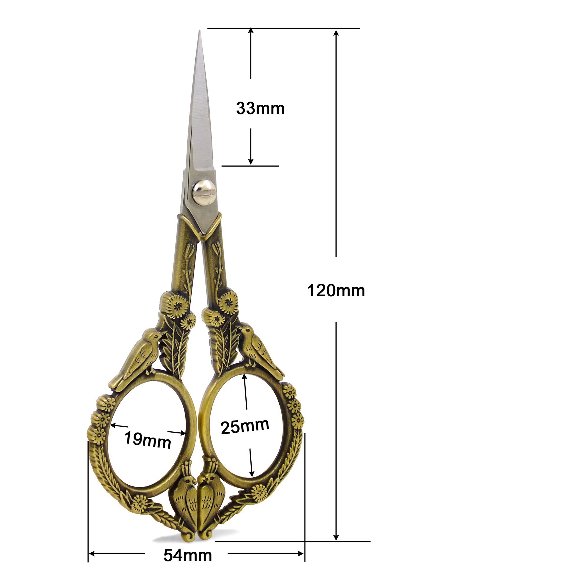 Stainless steel plum blossom scissors vintage bird scissors cross stitch flower thread head household scissors office scissors wholesale