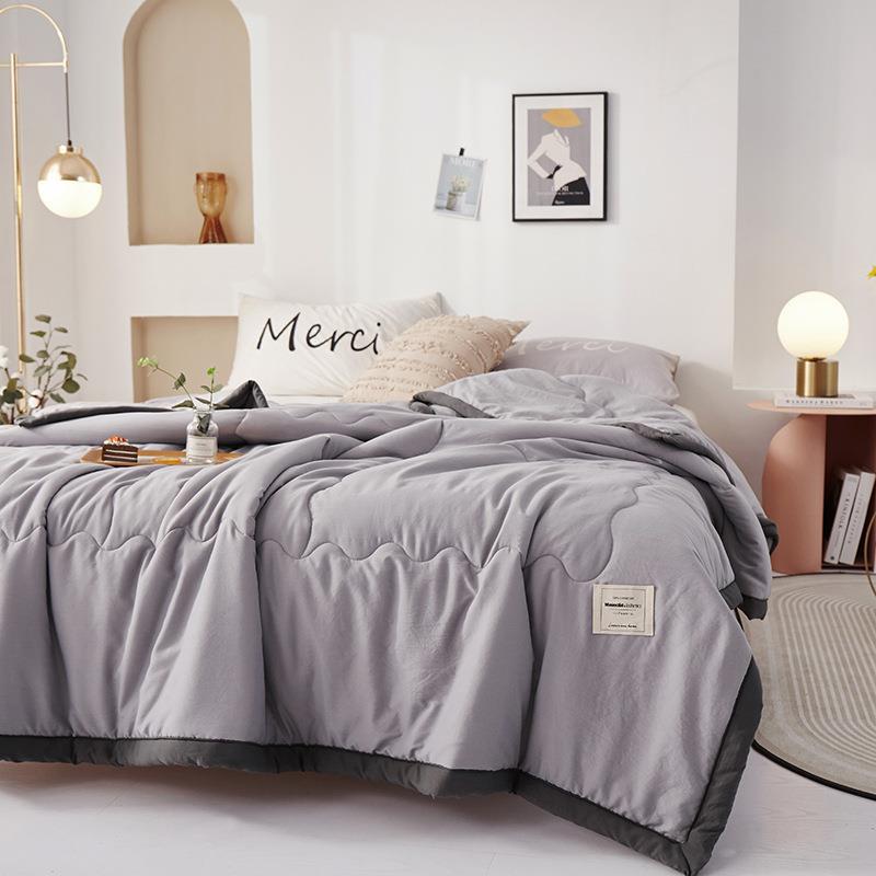 New Japanese style washable naked sleeping water wash cotton air conditioning quilt soft and glutinous skin-friendly single and double pure cotton summer cool quilt core