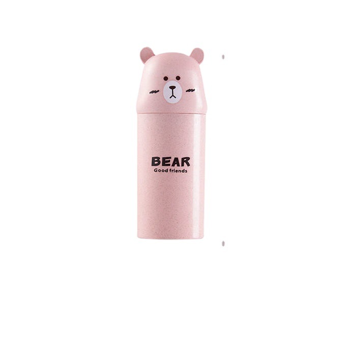 Maixiang Bear Teeth Box Household Cute Toothbrush Box with Lid Teeth Barrel Travel Pack Toilet Travel Business Dormitory
