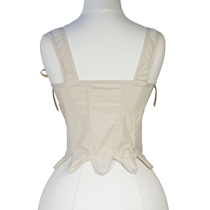 21175 stretch twill cotton foreign trade women's summer new fashion front strap fishbone waist slim-fit sleeveless