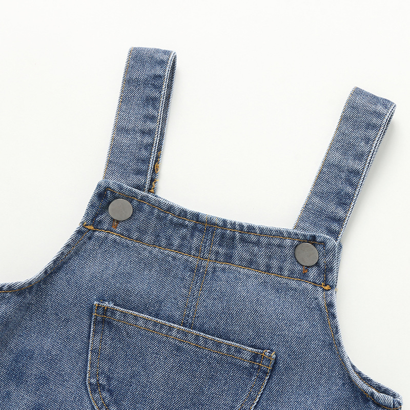 Baby's Denim Strapped Pants Spring and Autumn Baby Western Style Fashion Pants Boy's Cute Trousers Spring Korean Style Children's Fashion