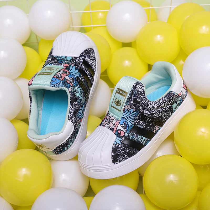 Children's shell head shoes baby sneaker boys 2-3-4 years old 5 kindergarten spring fashion girls' shoes one-piece delivery