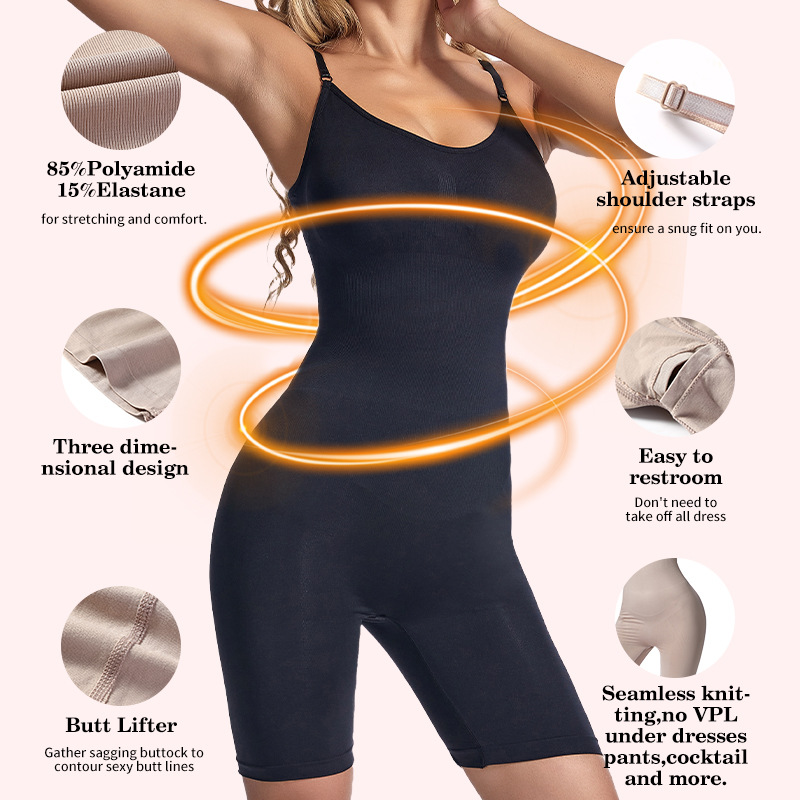 Cross-border European and American plus size postpartum hip lifting seamless corset women's corset sling belly contracting one-piece underwear