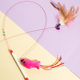 Steel wire feather cat stick cat toy fishing cat stick feather toy elastic cat stick cat pet toy wholesale