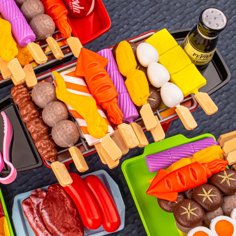 Children's Play House Barbecue toys bbq suit Kitchen barbecue skewers simulation food barbecue skewers