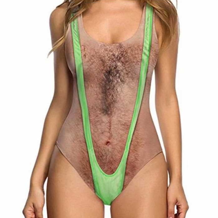 Yilin 2023 New Bikini European and American Single Sexy Skin One-Piece Printed Swimsuit Bikini