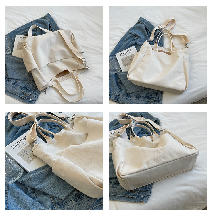 Damentasche Großhandel Große Kapazität Trendy Modische Canvas Tasche Koreanische Ins Style Retro Einfache Pendeln Casual Umhängetasche_voghion.com