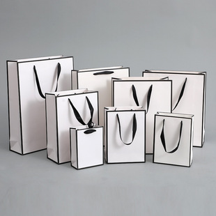 White card tote bag white paper bag wholesale gift bag women clothing store shopping bag jewelry beauty packaging bag