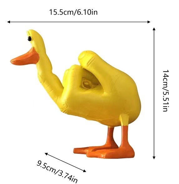 新しいフィンガーアヒルの彫刻樹脂工芸品デスクトップ装飾アヒルあなたフィンガーギャグギフトオフィス文化/樹脂工芸品/樹脂工芸品|undefined