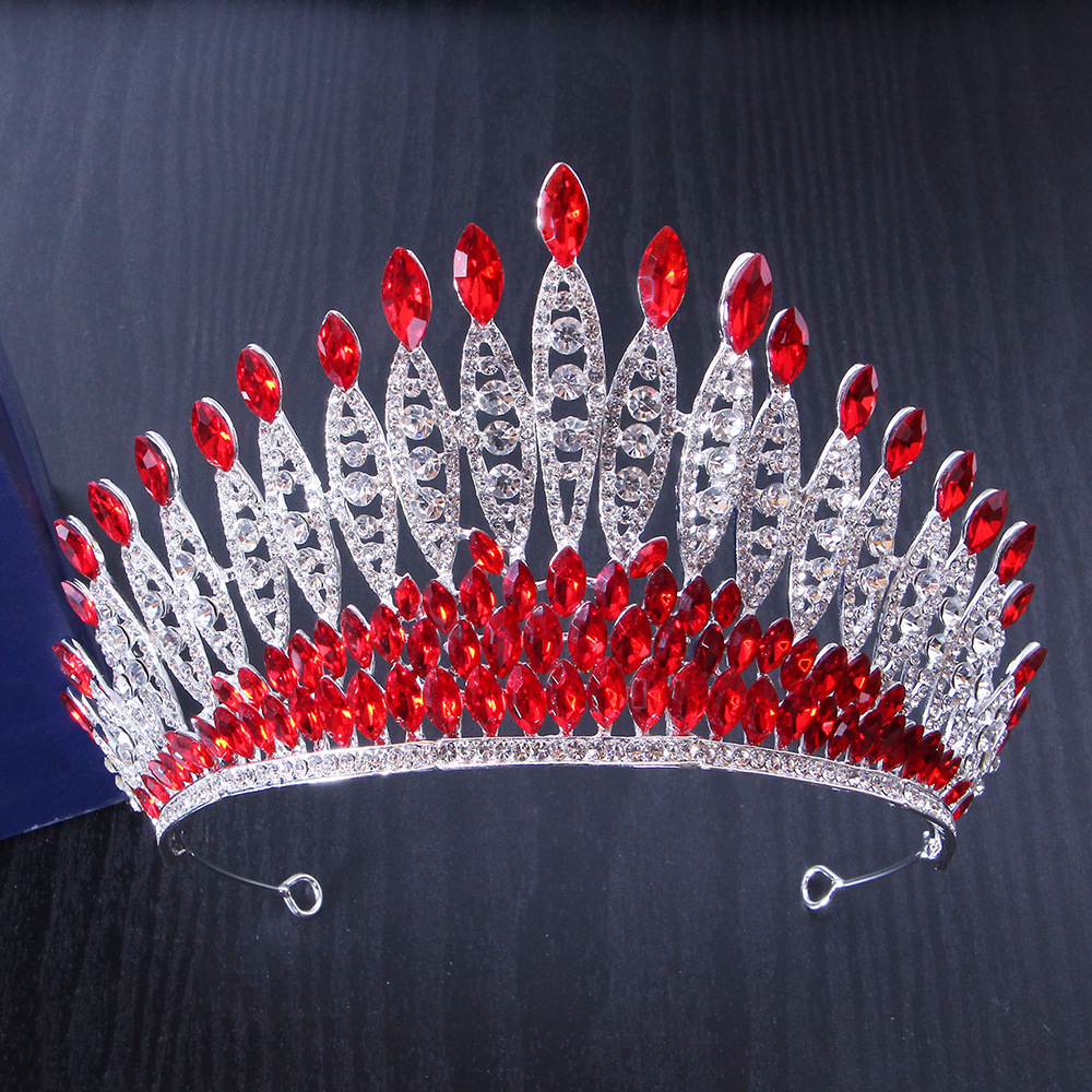 European and American luxury bridal inlaid rhinestone pageant headband alloy hair crown auto show model wedding dress foreign trade crown