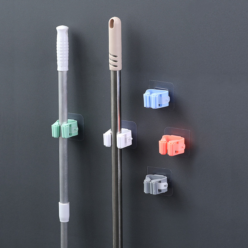 Strong seamless mop clip punch-free bathroom multi-function suction cup wall hanging buckle broom hook hanging rack wholesale