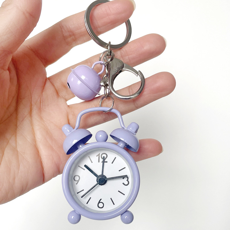 Metal Mini Small Alarm Clock Keychain Car Pendant Children's Student Bag Pendant Small Gift Decoration Gift