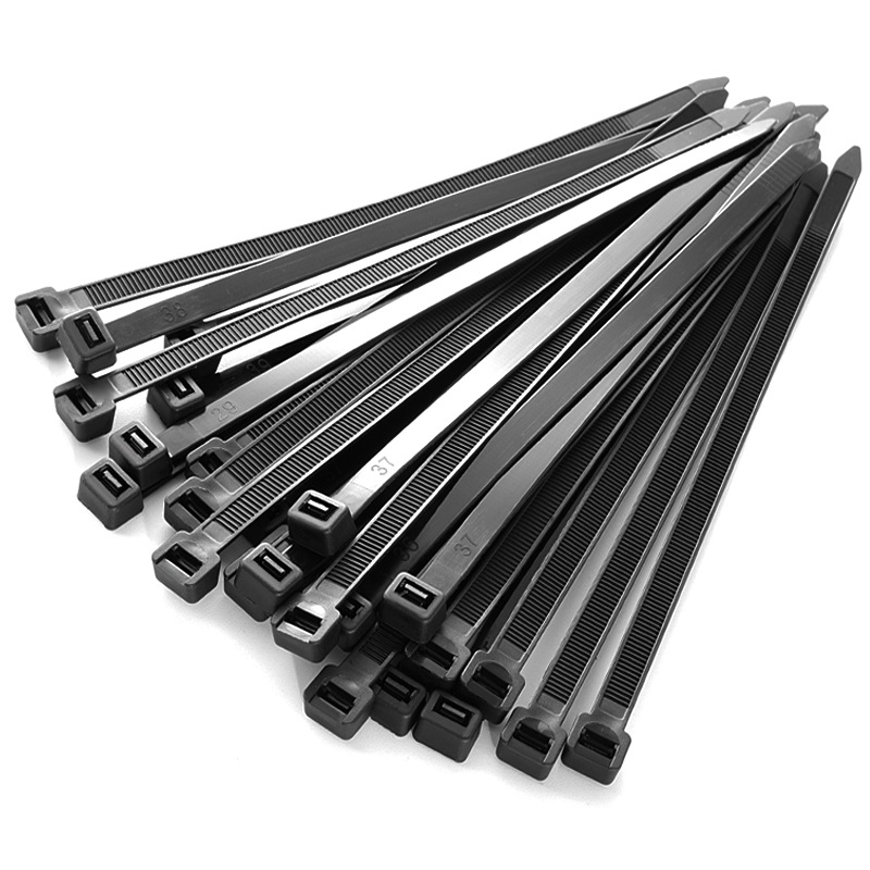 Black self-locking nylon cable ties bundled Plastic Industrial cold-resistant 4*250*300 manufacturers wholesale